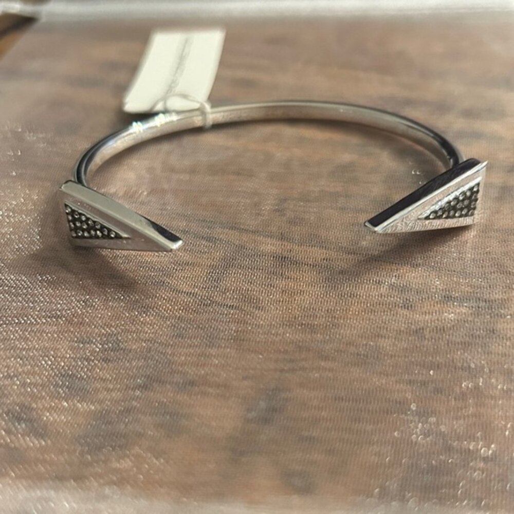 New French Connection Silver Geometric‎ Cuff Bracelet